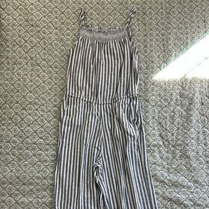 Old Navy Striped Jumpsuit in Blue and White